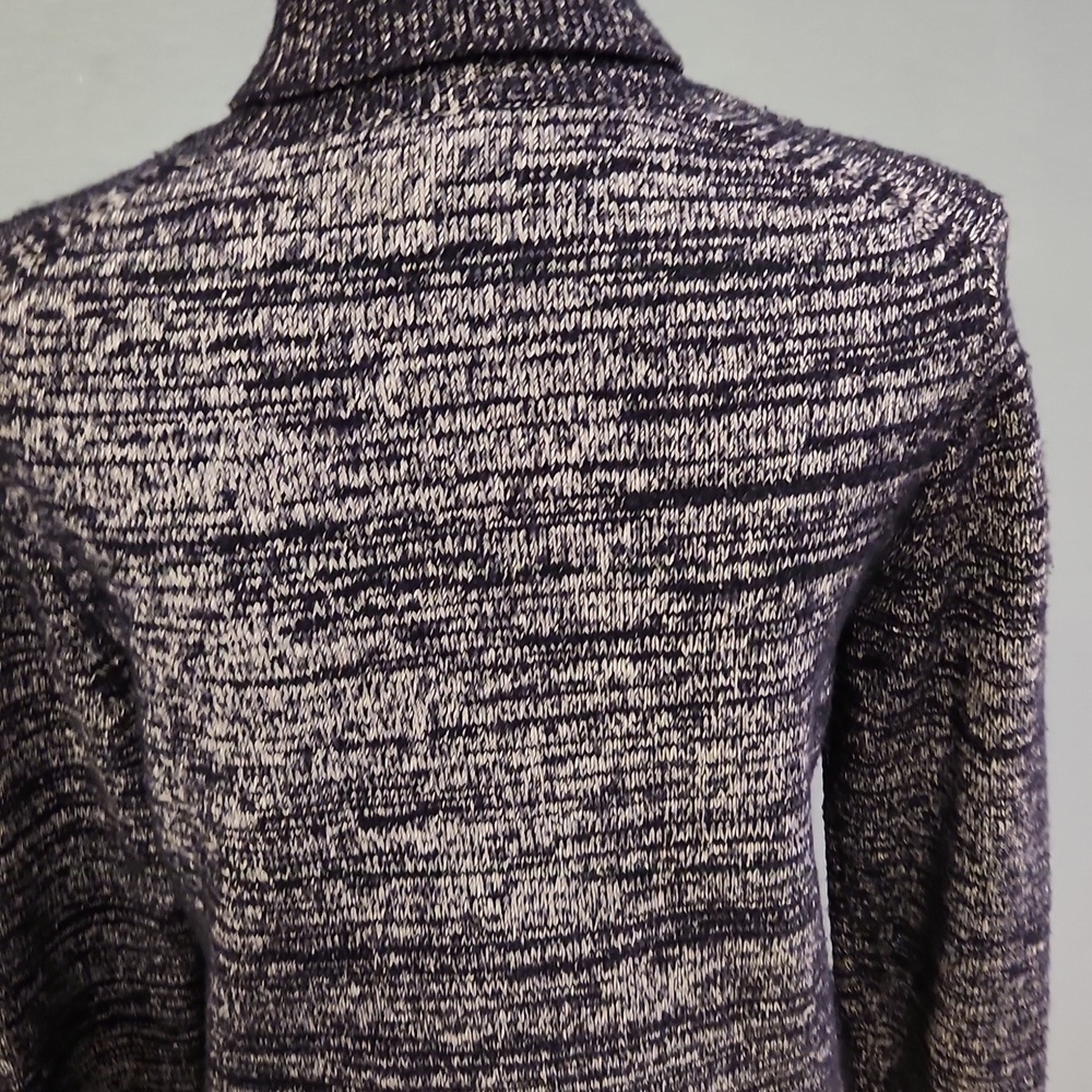 JCrew CottonWool Blend Heathered Navy Blue TurtleNeck Sweater Vintage Y2K Chunky - Picture 6 of 10